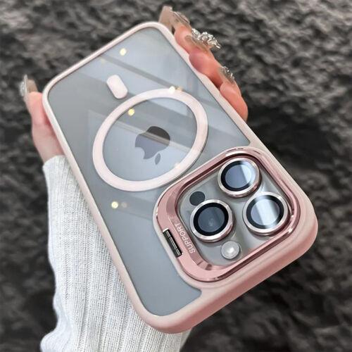 MagSafe Clear Magnetic Case with Built-in Stand & Camera Lens Protector for iPhone 18 Pro Max