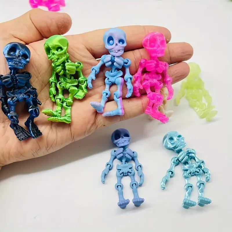 3D-Printed Mini Skeleton Statues – Halloween & Christmas Stress Relief Home Decor