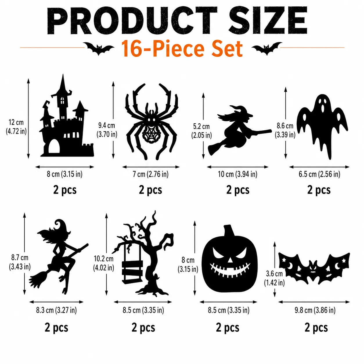 Halloween LED Silhouette Wall Light Stickers – Battery-Powered Waterproof Peel & Stick Window Decor