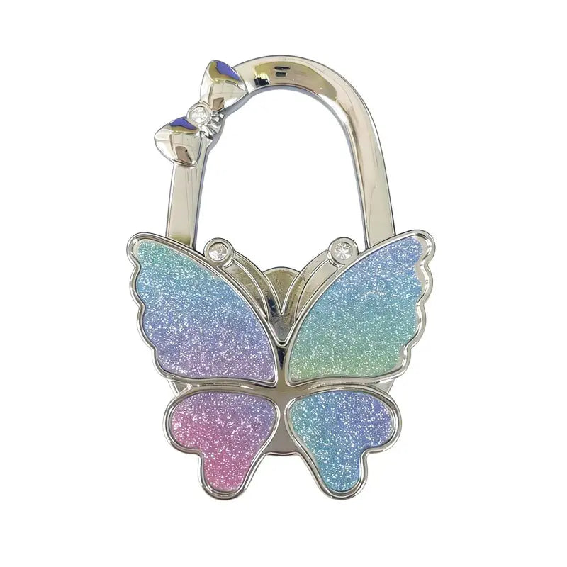 Butterfly Foldable Purse Hook: Portable Handbag Hanger & Table Holder Stand