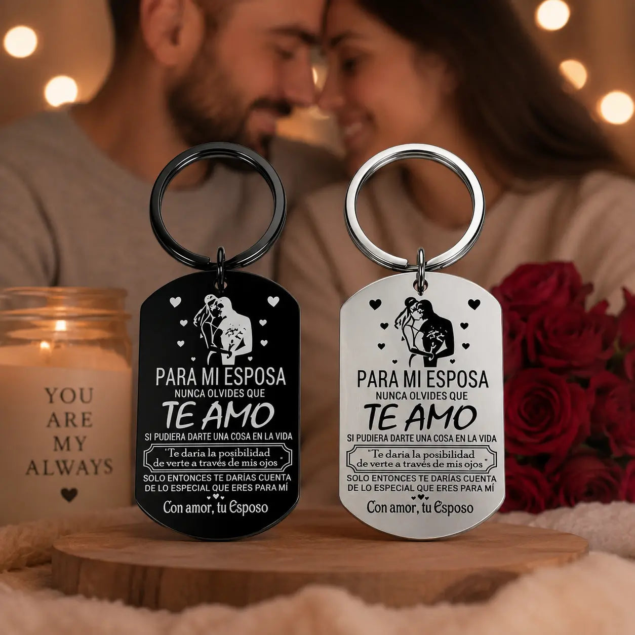 To My Wife Forever Love Keychain, Stainless Steel Keyring,Romantic Husband Gift for Wife, Stainless Steel Love Keepsake Keychain, Anniversary Birthday Gift for Her