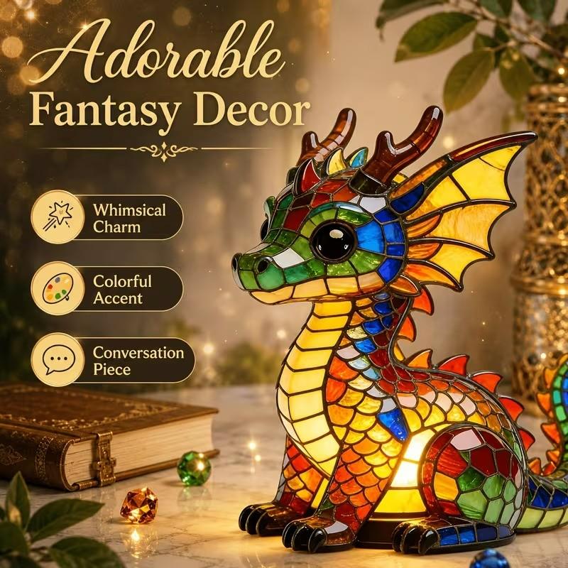 LED Lucky Dragon Resin Night Light – USB Ambiance Desk Lamp
