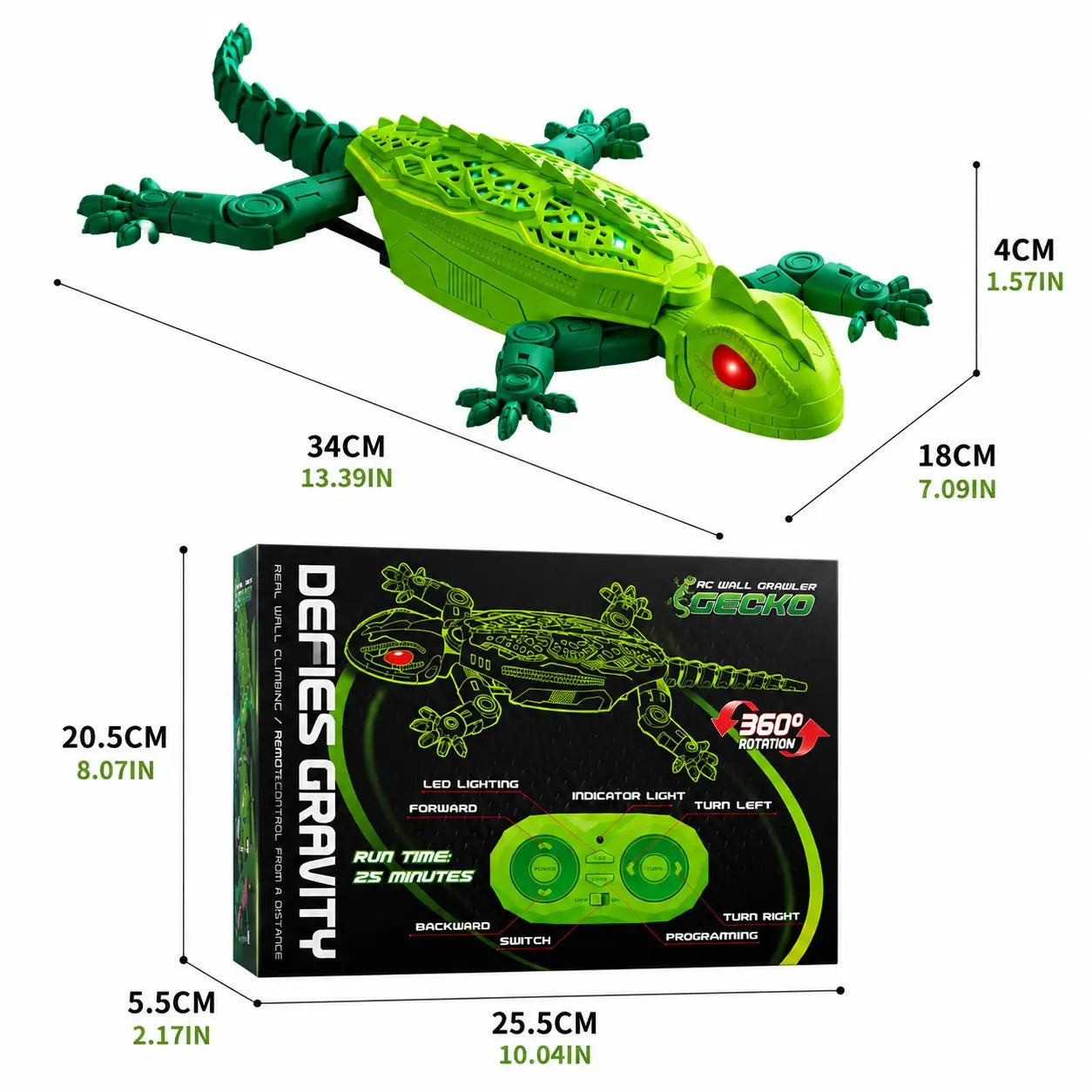 2.4g Remote Control Wall Climbing Tiger Toy with LED Lights, Dual Mode, Eco-Friendly PP Body, Rechargeable Battery, Kids' Fun Gift
