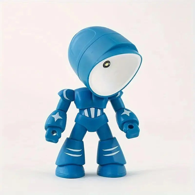Cute LED Mini Robot Night Light with Magnetic Base – Soft Glow Decorative Atmosphere Lamp for Room Decor