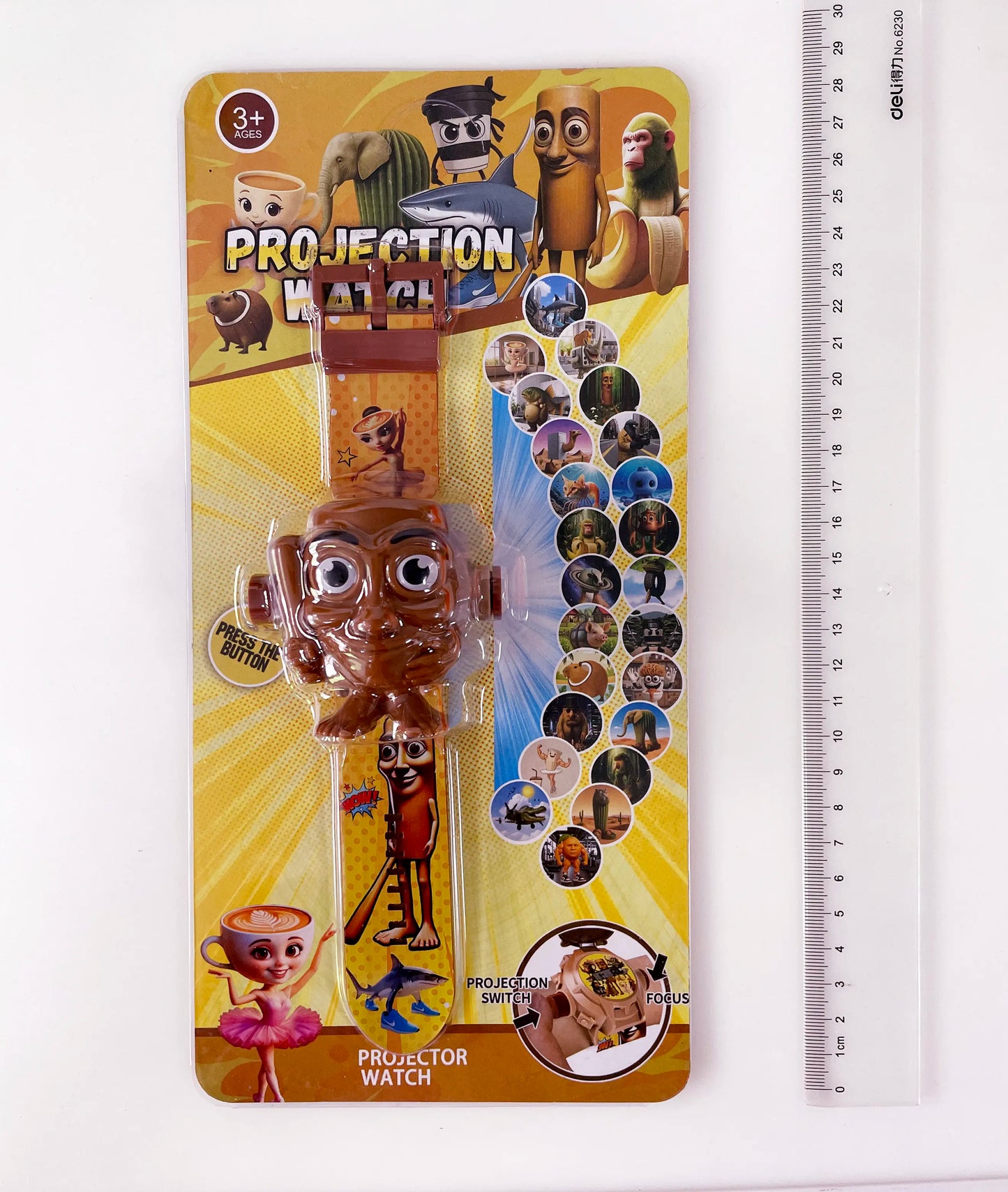 Tung Tung Tung Sahur Kids Digital Projector Watch with 24 Image Slides, Adjustable Character Strap