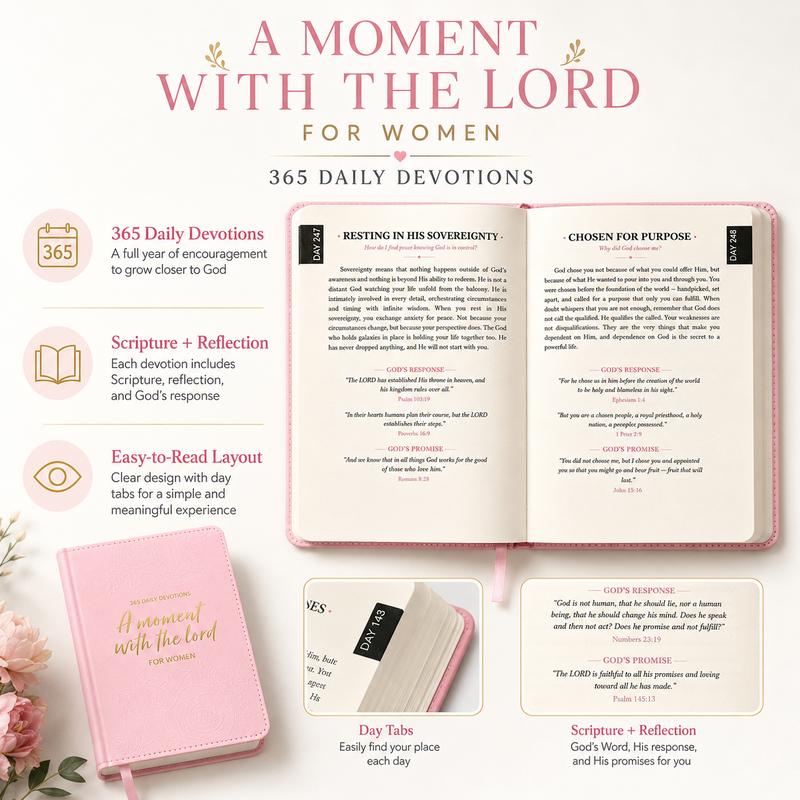 365-Day Embossed Faux Leather Daily Devotional Prayer Journal & Bible Study Book