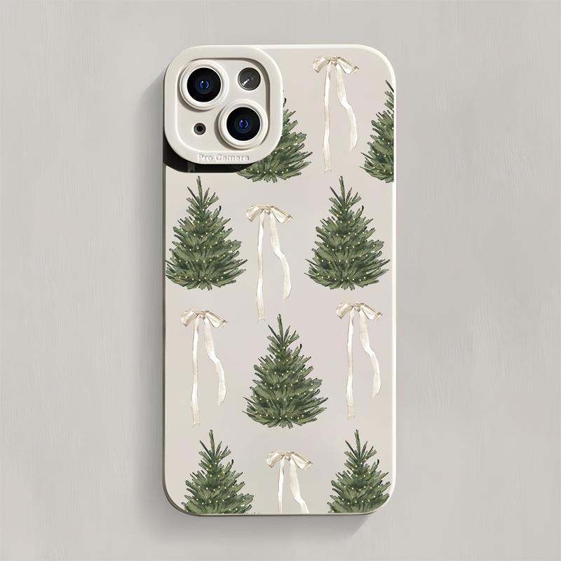 Christmas Tree Bow Clear TPU Case for iPhone 18 Pro Max – Shockproof Camera Protection Cover