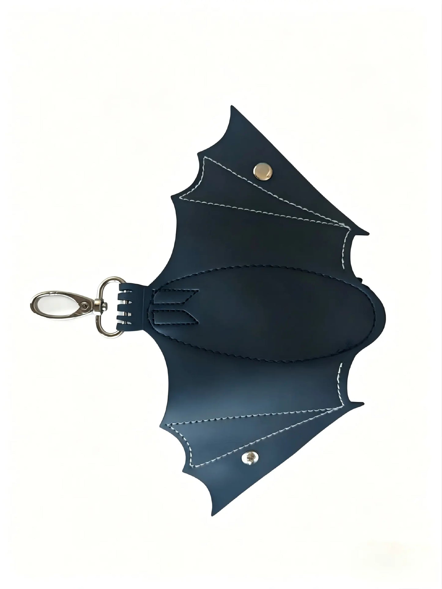 Bat Wing Leather Keychain Pouch – Gothic Coin Purse Holder, Mini Wallet Key Ring Accessory