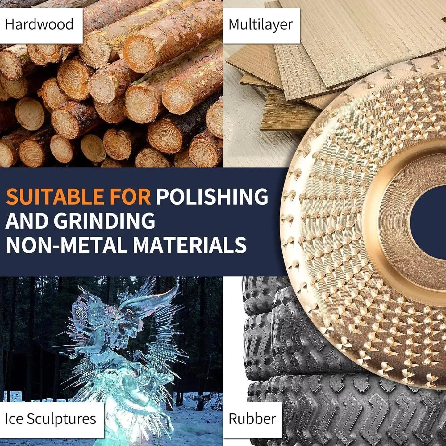 3PCS 4" Wood Carving Grinding Wheels - Heavy Duty Sanding & Polishing Disc Accessories (Summervibes)