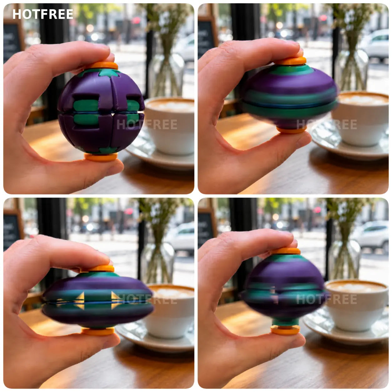 Hotfree 3D Printed Fidget Gyro Ball – Smooth Spinning Stress Anxiety Relief Desk Gadget