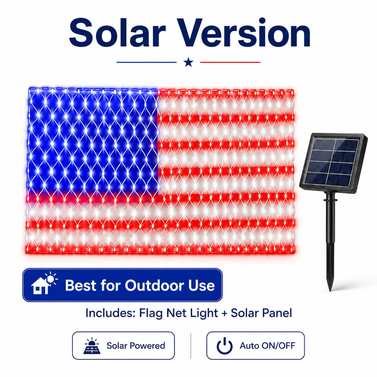 Super Bright American Flag Net Lights for Patriotic Holiday Decor