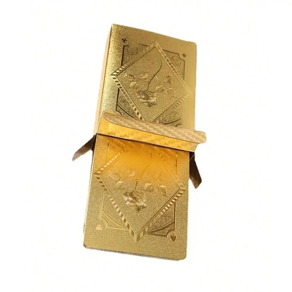 Black & Gold Rose Waterproof Plastic Playing Cards – 55-Card Premium Card Game for Teens & Adults