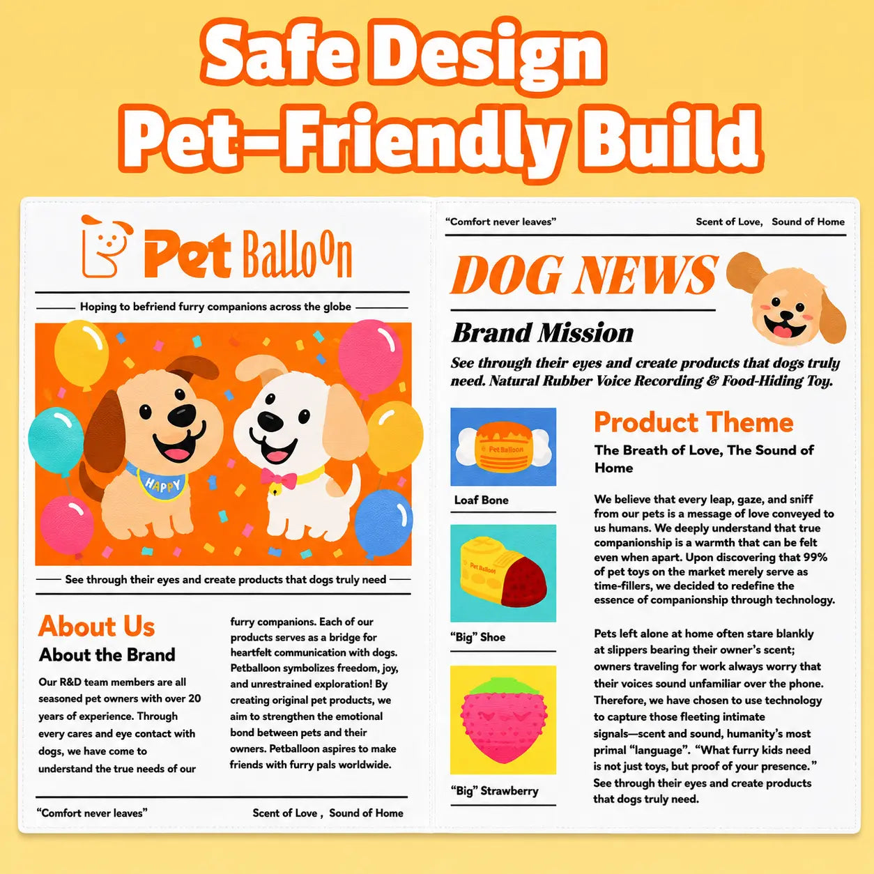 Durable Crinkle Balloon Dog Toy - Newspaper Print Chew Toy for Boredom Relief & Teeth Cleaning
