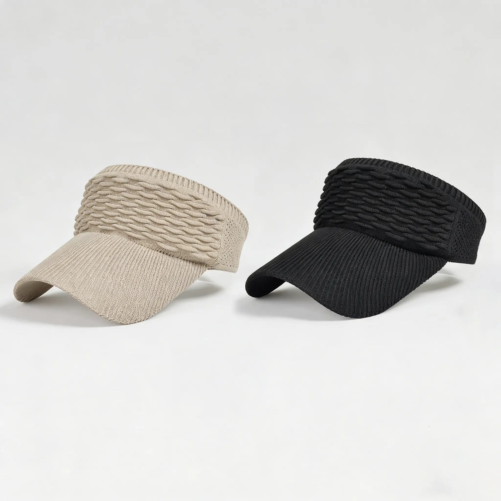 Lot de 2 visières de soleil pour femme, avec ouverture supérieure, respirantes et anti-UV, pour queue de cheval haute