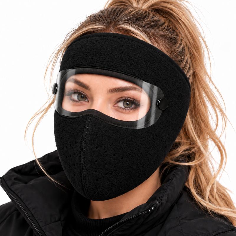 Winter Face Mask with Detachable Goggles – Windproof Thermal Fleece Full Cover for Outdoor Cycling & Skiing