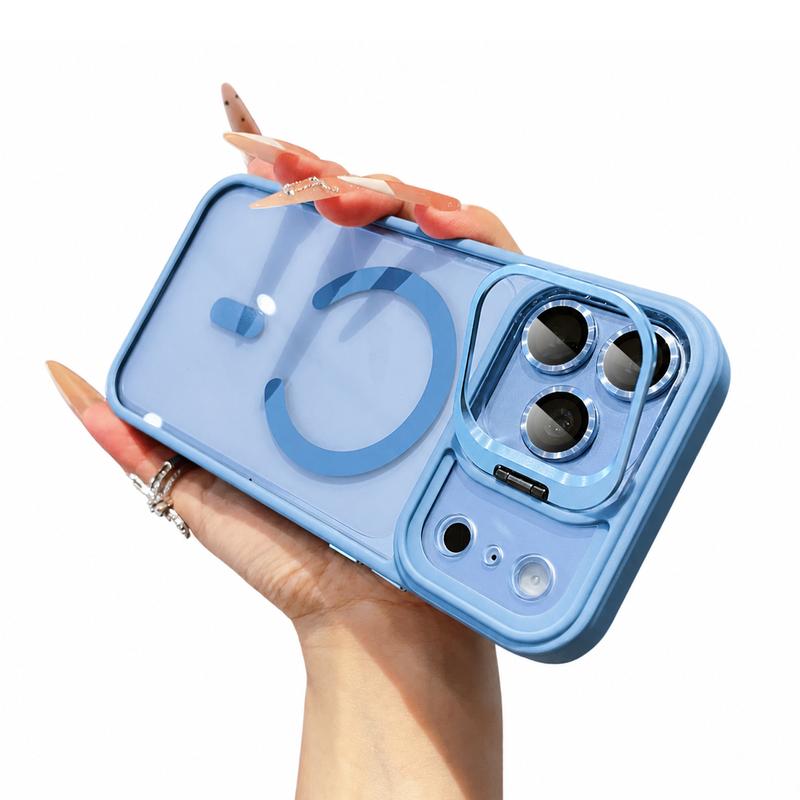 MagSafe Clear Magnetic Case with Built-in Stand & Camera Lens Protector for iPhone 18 Pro Max