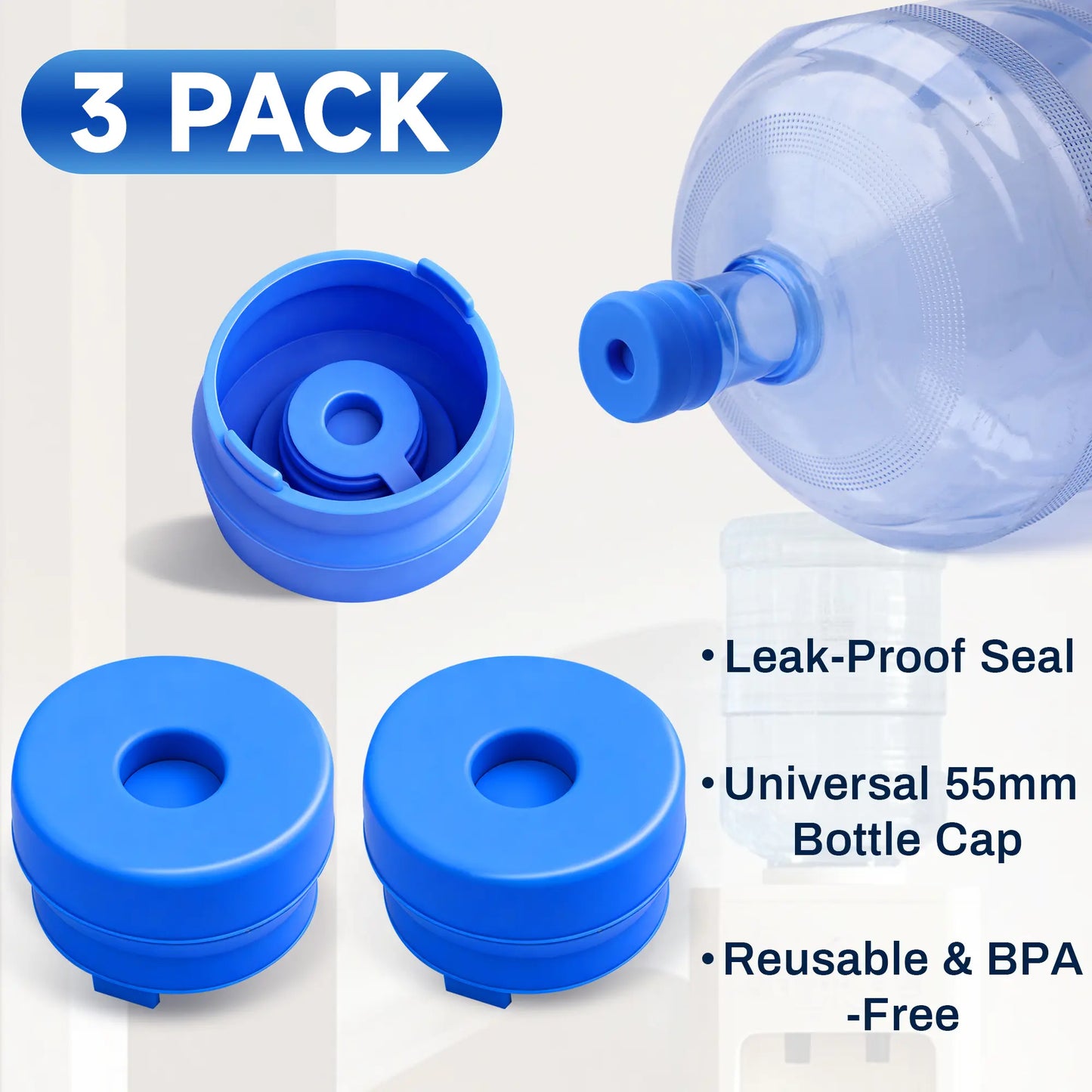 3 & 5 Gallon Water Jug Caps Non-Spill Leak