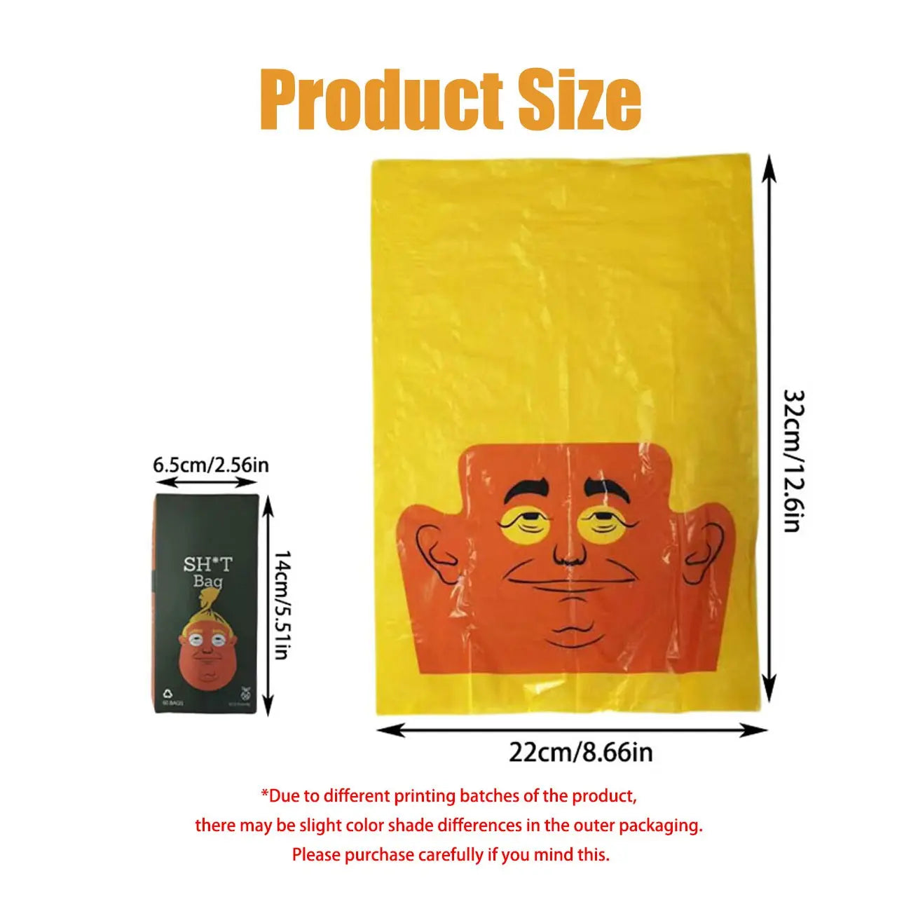 Funny Dog Poop Bags Rolls 60 Count, Prank Poop Bags for Dogs, Dog Bags, Pet Waste Bags, Loose Roll Packaging