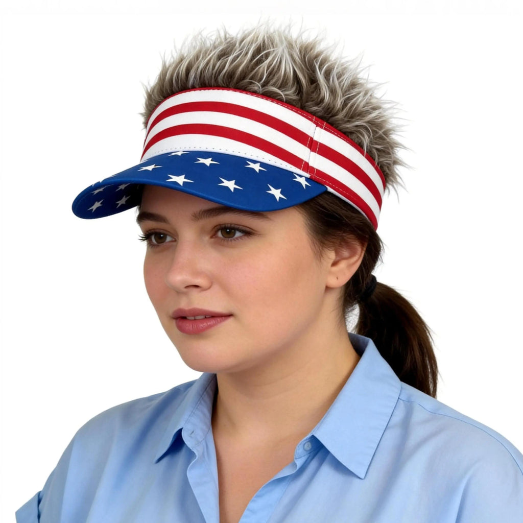 Adjustable American Flag Wig Hat for 250th Independence Day