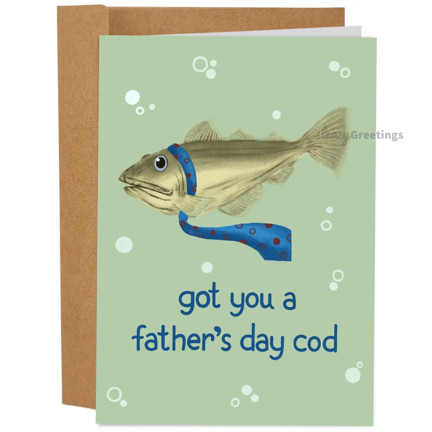 Funny Artist Hand-Drawn Father's Day Card - 5x7 Inch Greeting Card with Kraft Envelope