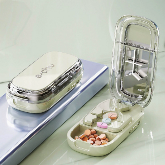3-in-1 Multi-Cut Pill Splitter with Storage Box & Cleaning Brush