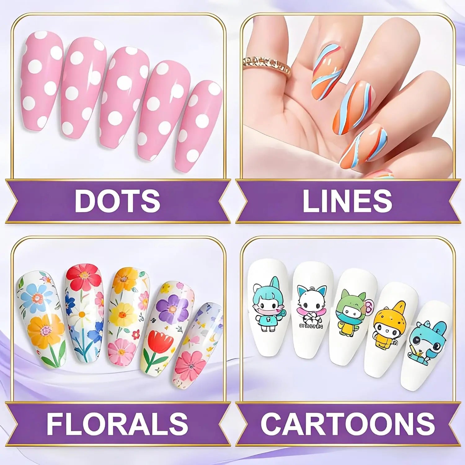 12-Color Nail Art Pen Set | 0.5mm Ultra-Fine Tip, Quick Dry & Waterproof | Lasts 7-14 Days With Top Coat | DIY 3D Nail Art for Beginners | Perfect Gift for Kids