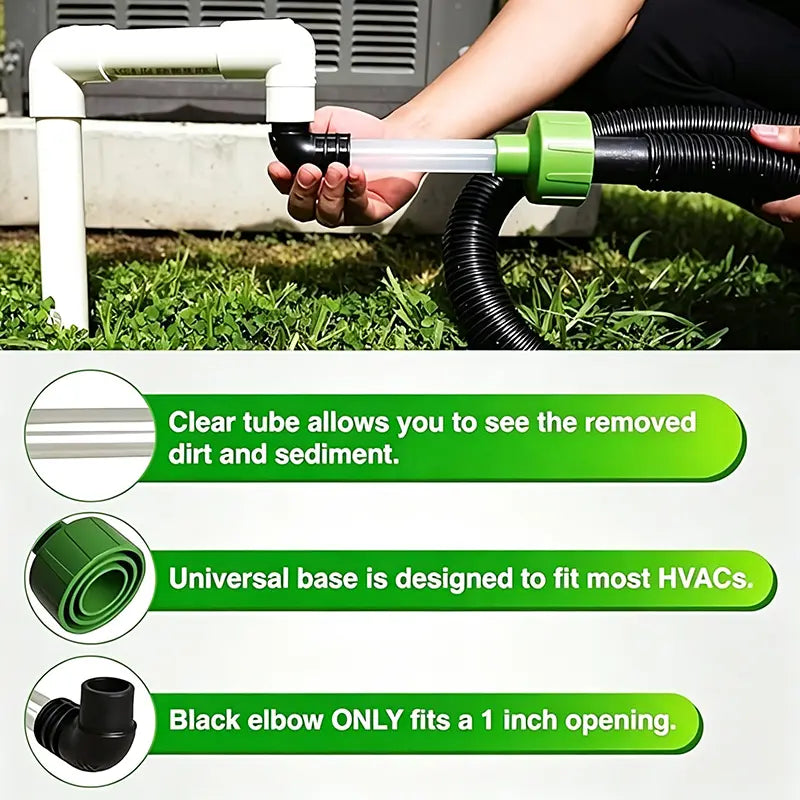 Universal AC Drain Line Cleaner Tool Adapter – Clear HVAC Unclogger