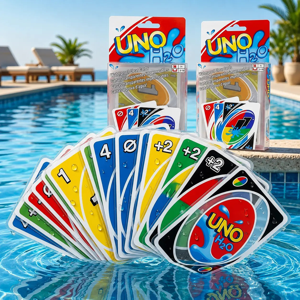 Naipes impermeables estilo UNO para divertirse en la piscina, la playa o de viaje