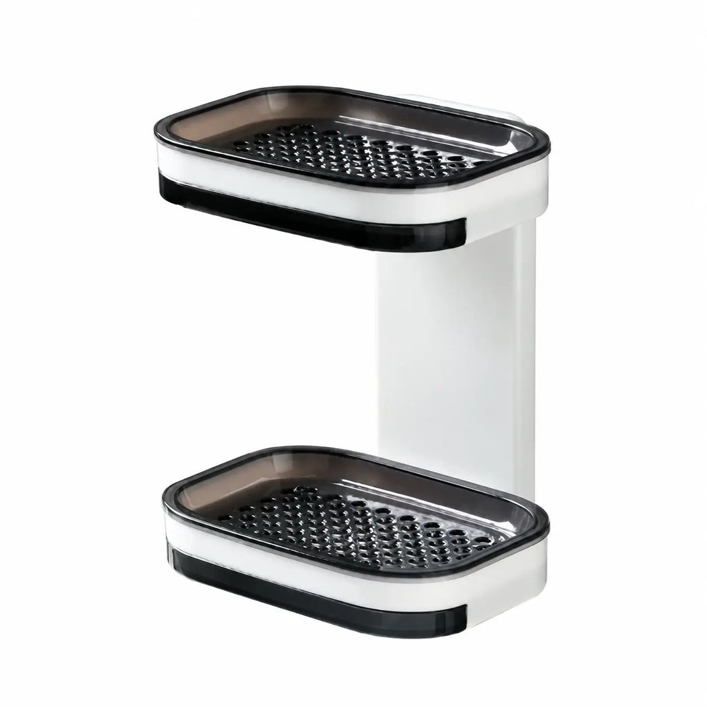 Sohochic Wall Mounted Double-Layer Self-Draining Soap Dish Holder – No-Drill Shower Storage