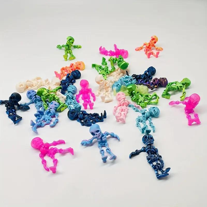 3D-Printed Mini Skeleton Statues – Halloween & Christmas Stress Relief Home Decor