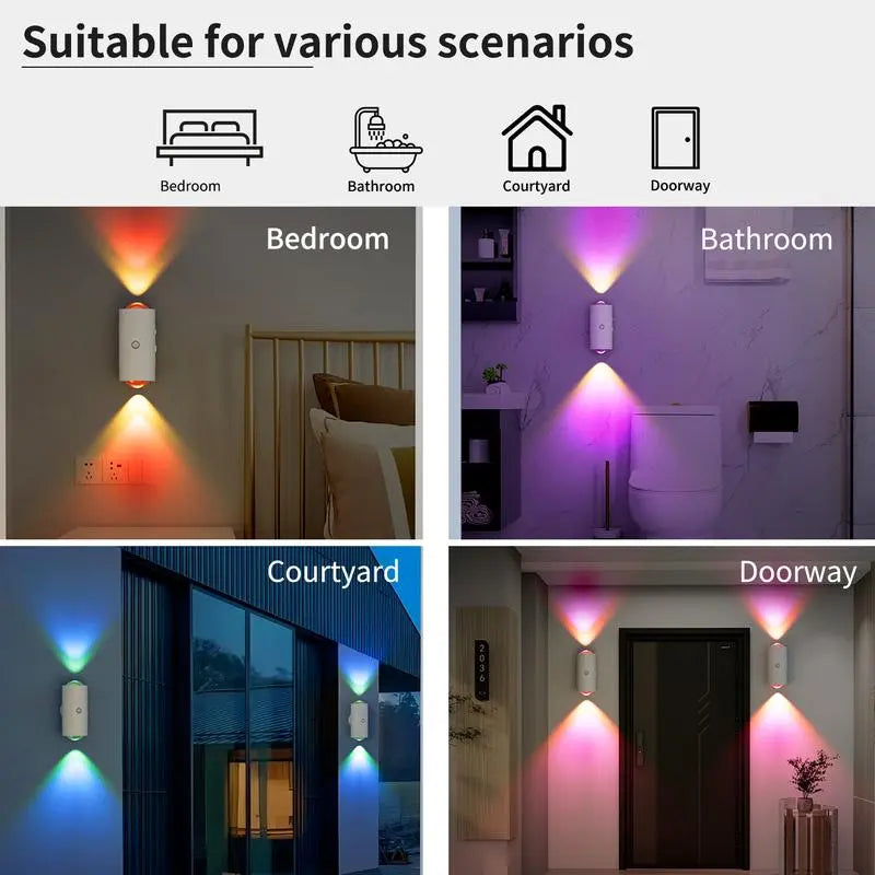 Luz de Noche LED Recargable Inteligente con Sensor de Movimiento – Lámpara de Pared Ambiental RGB