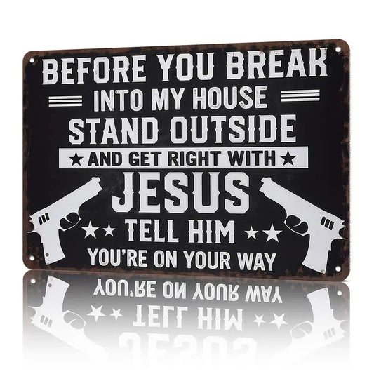 8×12 Aluminum Patriotic Metal Sign, Bold Black & White Home Decor Plaque for Entryway, Man Cave & Indoor Outdoor Display