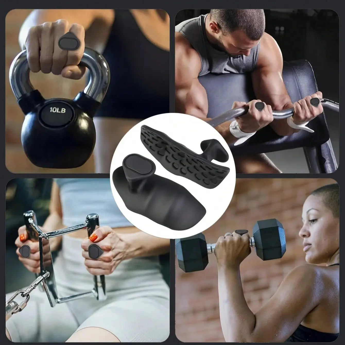 Silicone Grip Workout Gloves – Anti-Slip Palm Protectors for Weightlifting, CrossFit & Gym