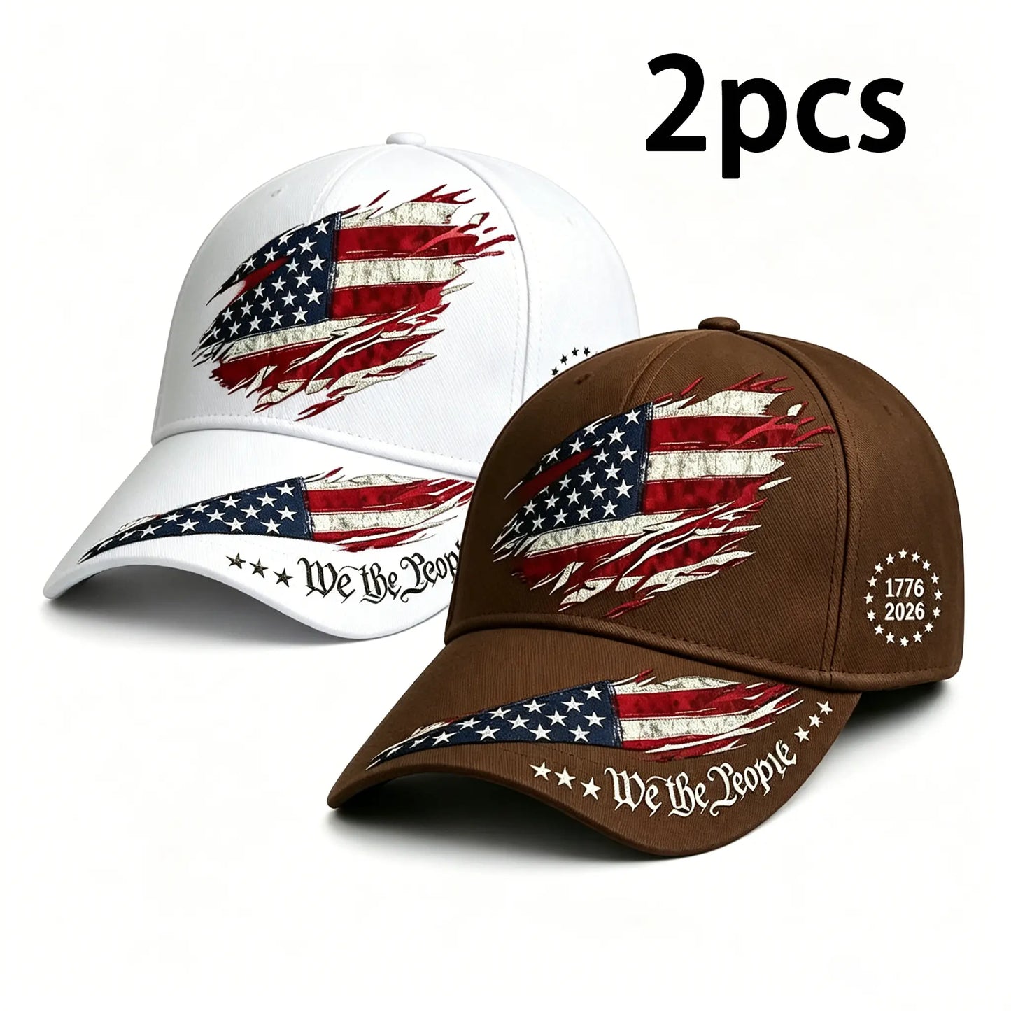 2pcs 250th Anniversary Print Baseball Cap, Adjustable Unisex Sun Cap