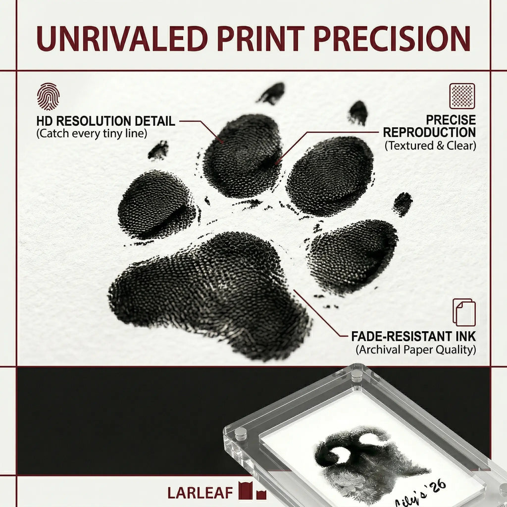 No-Mess Pet Paw Print Keepsake Kit with Frames for Dogs and Cats