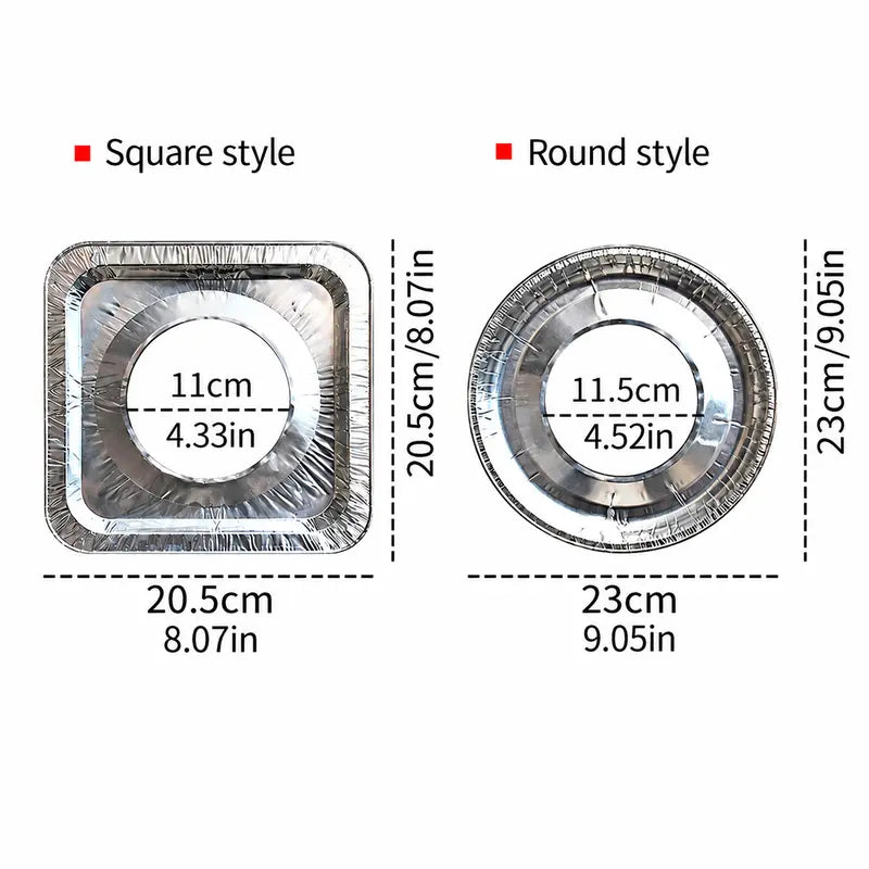 10-Piece Disposable Aluminum Foil Gas Stove Burner Cover – Heat-Resistant Protector Pad