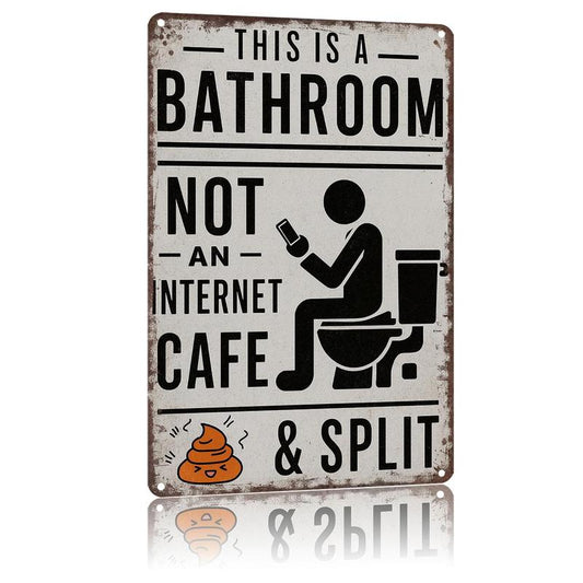 "Not An Internet Cafe" Vintage Tin Wall Art