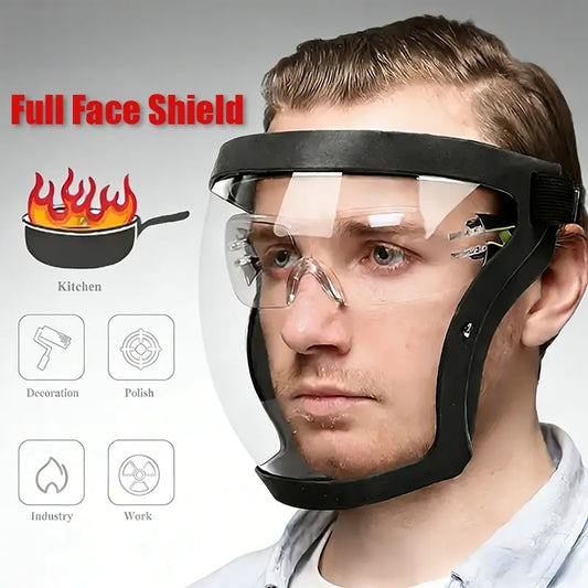 Heat Resistant Safety Shield - Transparent Full-Face Kitchen Mask