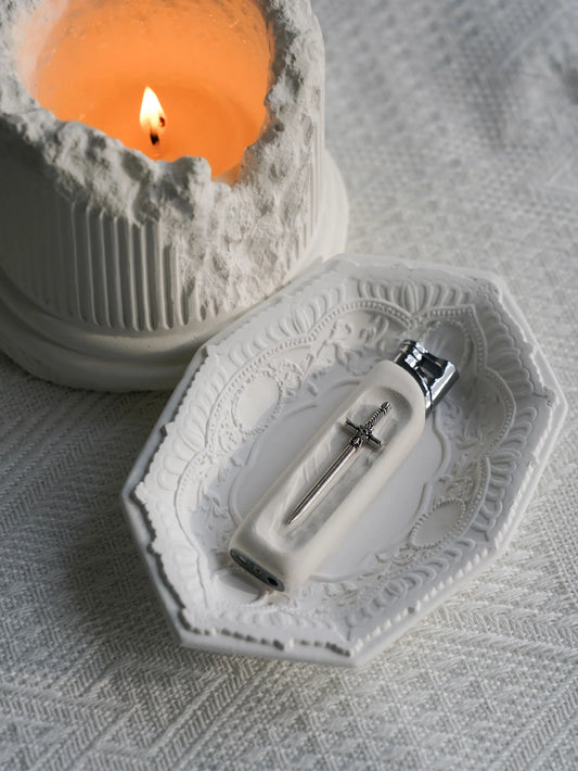 Refillable Butane Lighter with Vintage Sword Embossed Design