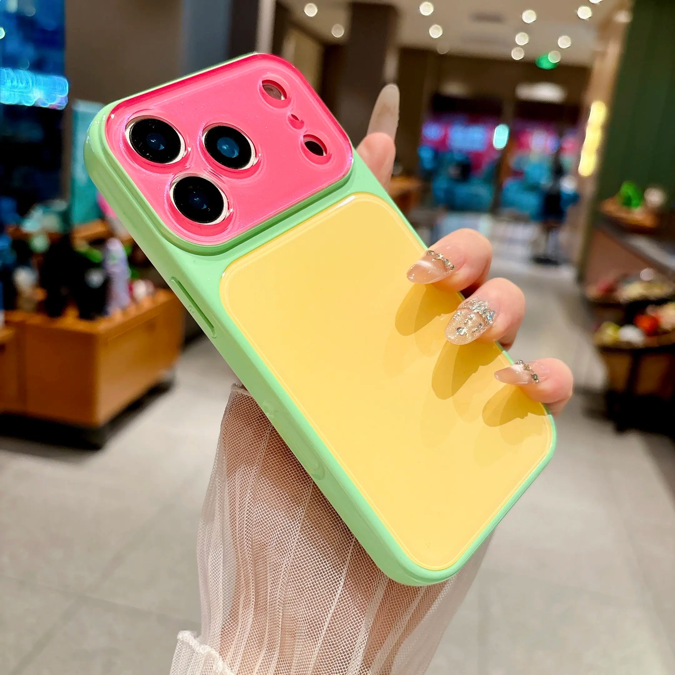 Contrast Color Matte Case for iPhone 17 16 15 14 13 Pro Max – Anti-Fall Full Lens Protection