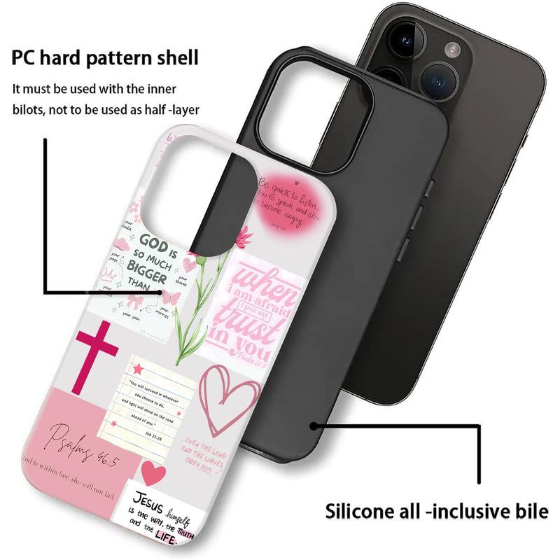 Bible Quotes Cute Flower Shockproof Drop-Proof Case for iPhone 18 Pro Max & Samsung Galaxy S26 Ultra