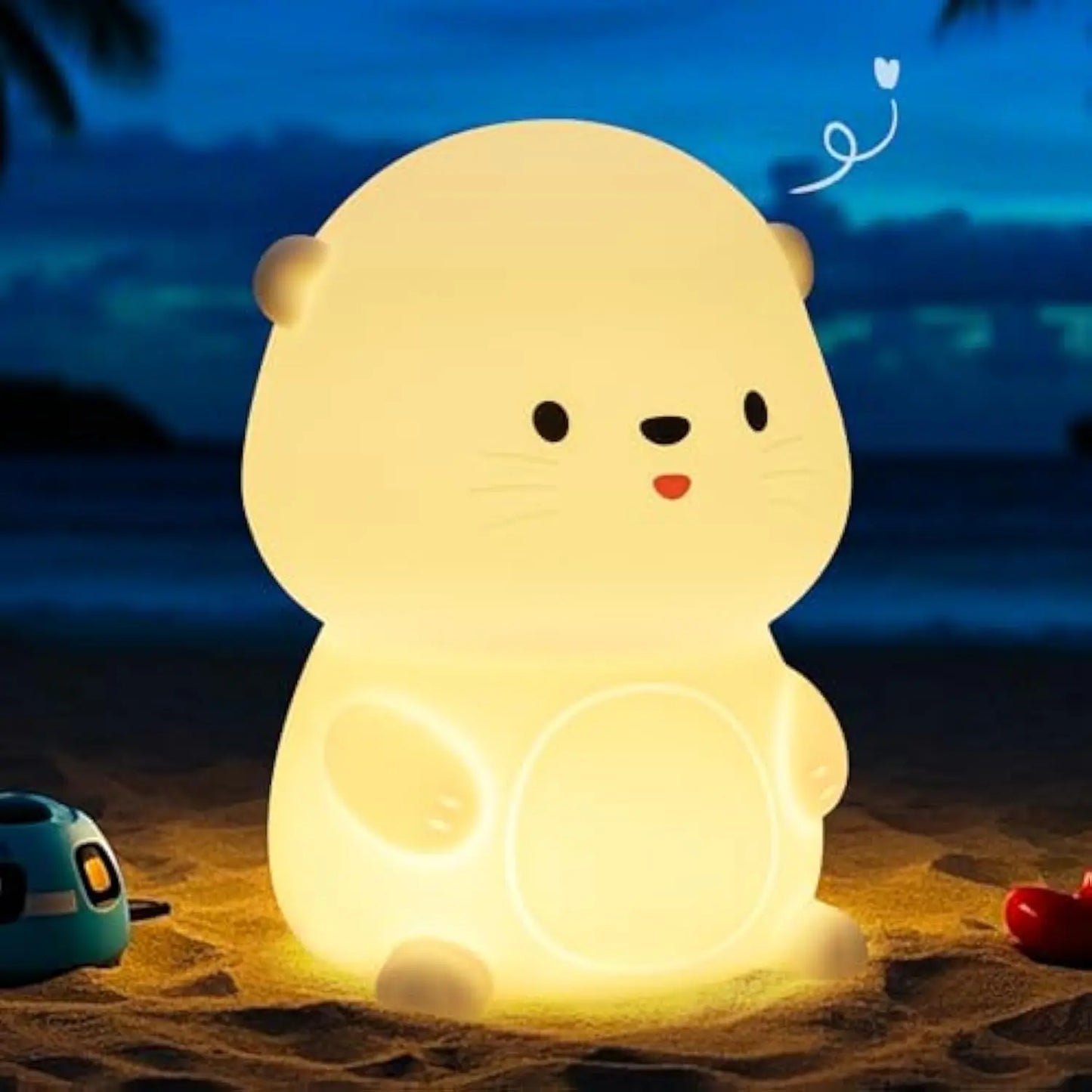 Cute Axolotl Silicone Night Light – Soft Tap-Control LED Lamp for Kids, Bedroom Decor & Gift
