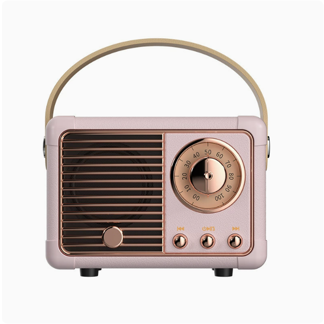 Retro Bluetooth Speaker with Portable Handle, Rechargeable Wireless Mini Speaker