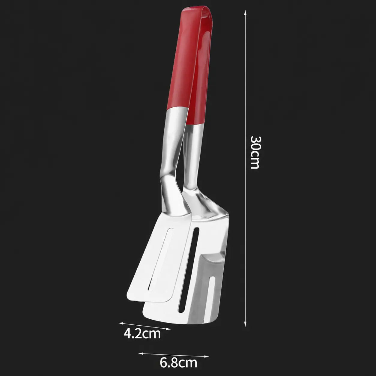 Multi-Functional Stainless Steel Steak Spatula Clamp, Kitchen Cooking Tongs for Fried Steak, Grill & Frying Pan Use