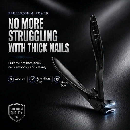 Metal Toenail Clippers for Adults, Long-Handled Curved Head with Catcher, Ultra-Sharp Heavy-Duty for Thick Nails