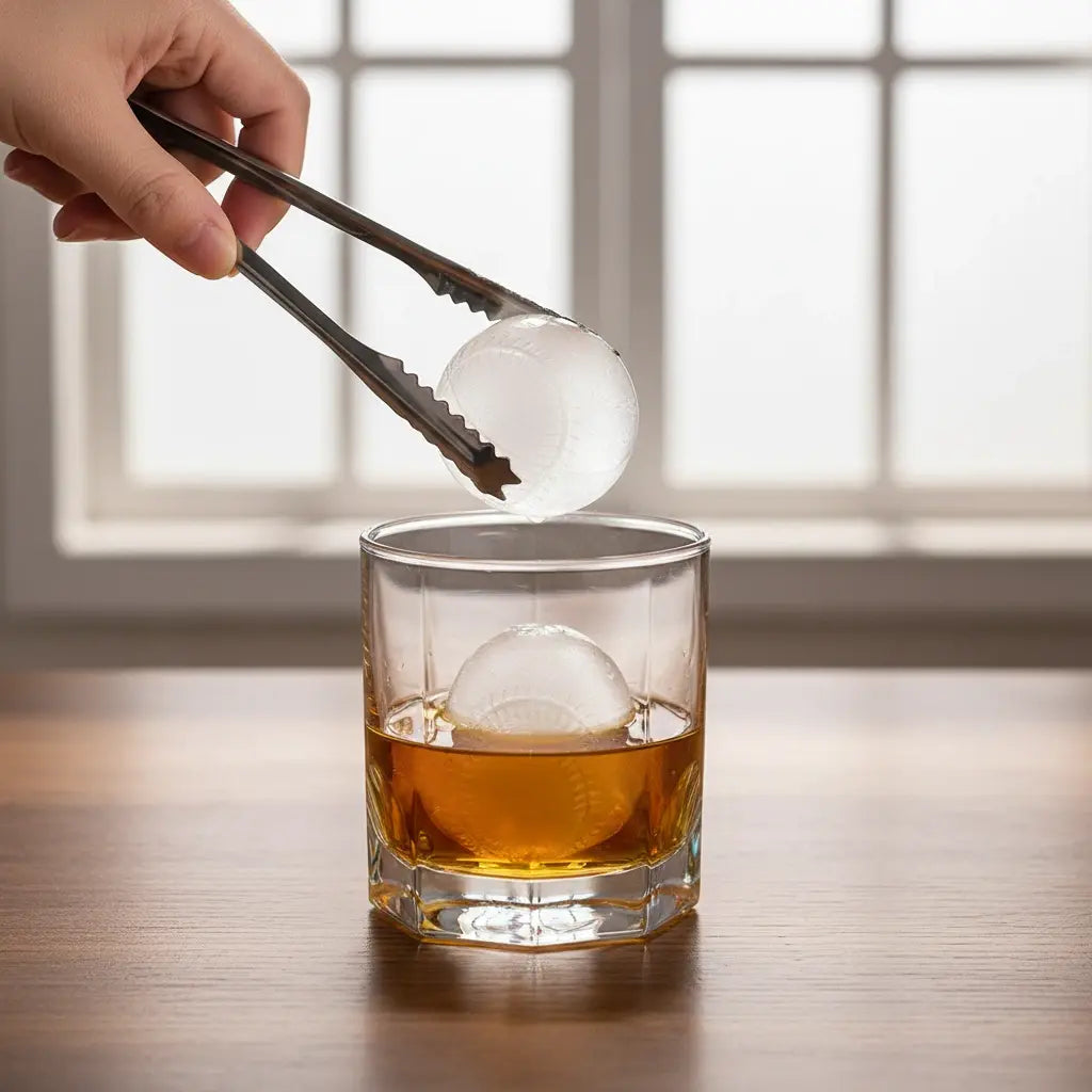 3D Baseball Stitch Ice Cube Mold: 6-Cavity Food-Grade Silicone Tray