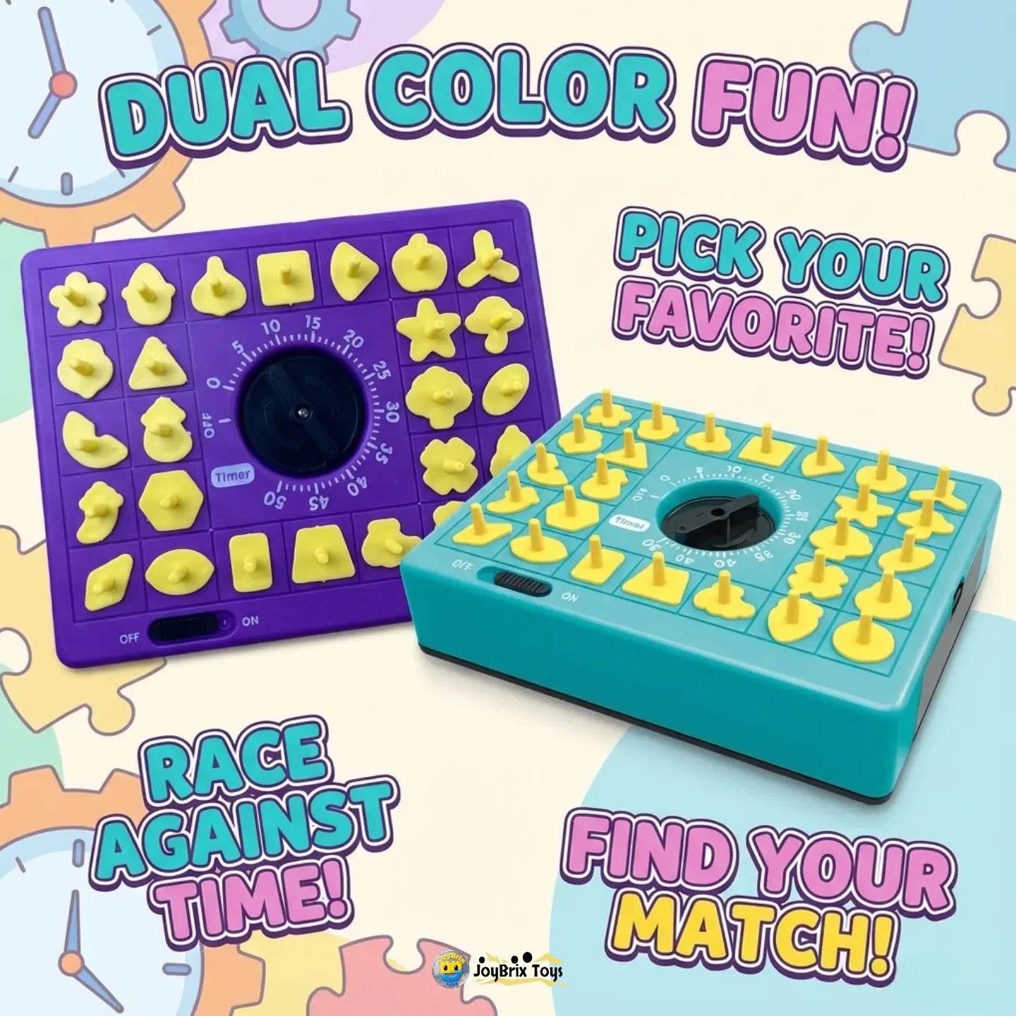Time Puzzle Pop-Up Board Game – 26 Shape Pieces, Eco-Friendly ABS, Fun Learning Toy for Kids