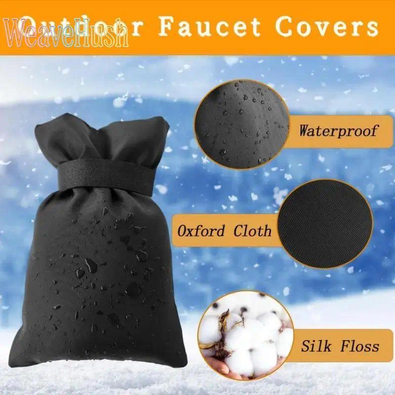 4-Pcs Thickened Waterproof Insulated Outdoor Faucet Covers for Winter Freeze Protection