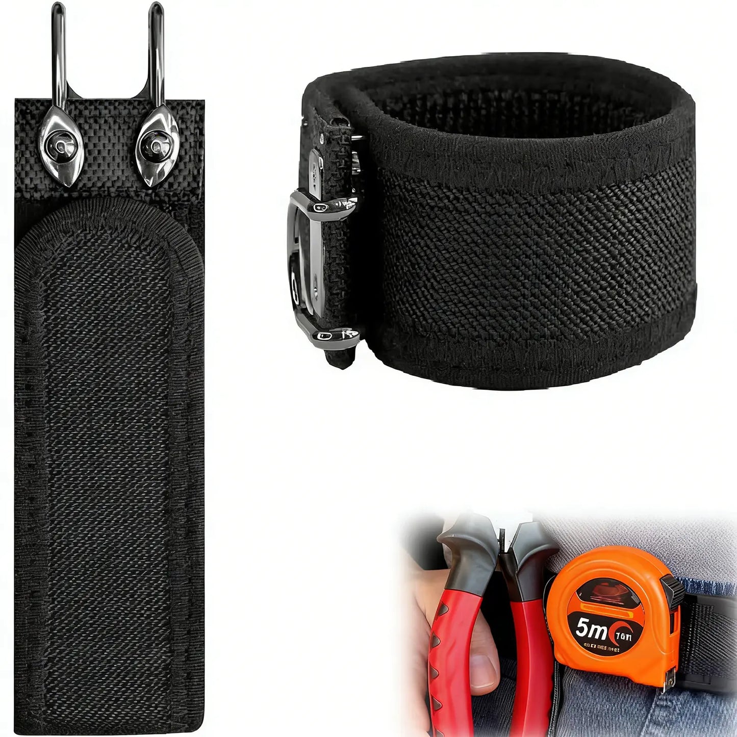 Invisible Elastic Belt Hook Set (2 Pack) – No Buckle Waist Belt Clips for Jeans, Pants & Workwear