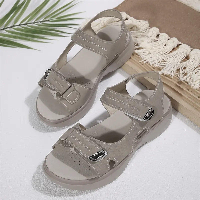 Womens Sporty Style Flat Sandals Open Toe Walking Comfy Casual Low Wedge Summer Shoes Springfresh